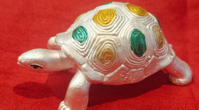 Turtle Color Statue – Hollow – Silver – Article