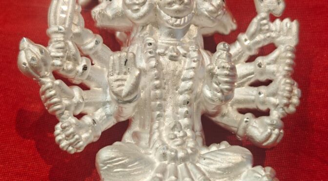 Panchmukhi Hanuman Statue – Hollow – Silver – Article