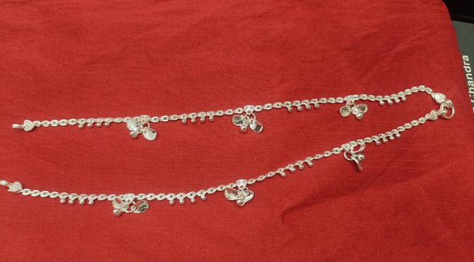 Silver Payal Set With Polished Mirror Highlights – Payal – Jewelry – Silver